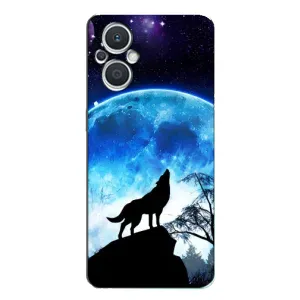 Захисні чохли для OPPO Рено 7 Лайт (5G) (AlphaPrint) (ХІТ продаж) ВОВК (Вовк на місяць)