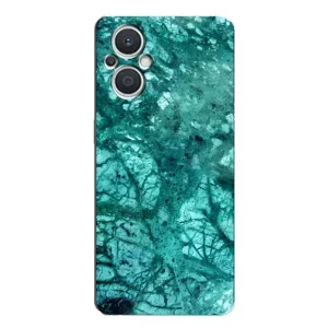 Мраморный чехол на Oppo Reno7 Lite (5G) (VPrint) (Зеленый мрамор)