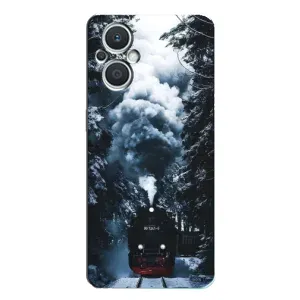Новогодние, Праздничные Чехлы для Oppo Reno7 Lite (5G) - 2024 год (Зимний поезд)