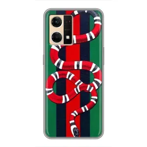 Чехлы ГУЧЧИ для Оппо Рено 7 Про (AlphaPrint) (Gucci змия)
