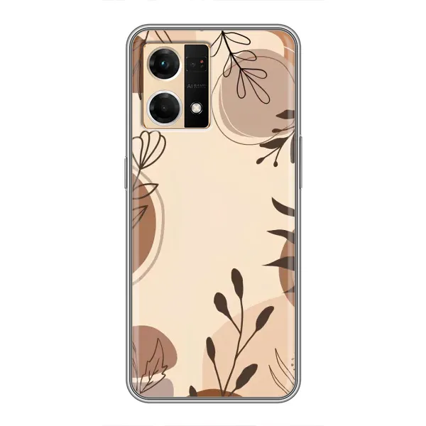 Чехол с принтом «Коричневые цветы» для OPPO Reno7 Pro 5G
