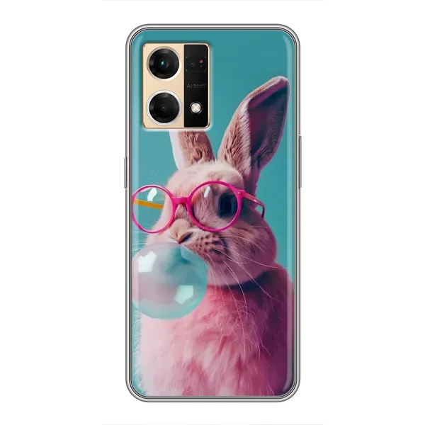 Чехол с принтом «Кролик в очках» для OPPO Reno7 Pro 5G