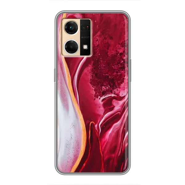 Чохол з принтом «Мрамор червоний» для OPPO Reno7 Pro 5G