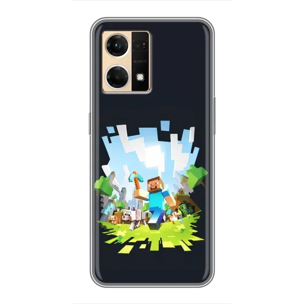 Чехол с принтом «персонажи Minecraft» для OPPO Reno7 Pro 5G Чехол с принтом «персонажи Minecraft» для OPPO Reno7 Pro 5G