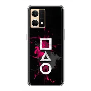 Чехол Гра в кальмара для Oppo Reno7 Pro 5G (Символы Игра кальмара)