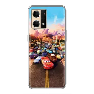 Силиконовый чехол Маквин для Oppo Reno7 Pro 5G (Тачки на трассе)