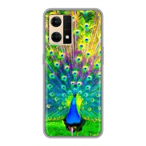 Чехол с птицами на Oppo Reno7 Pro 5G (VPrint) (Яркий Павлин)