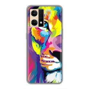 Чехол со Львом для Oppo Reno7 Pro 5G (VPrint) (Яркий Лев)