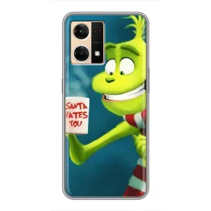 Рождественские Чехлы для Oppo Reno7 Pro 5G (VPrint) (Зеленый Гринч)