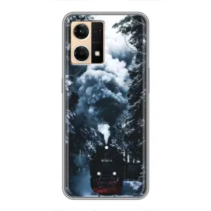 Новогодние, Праздничные Чехлы для Oppo Reno7 Pro 5G - 2024 год (Зимний поезд)