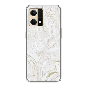 Мраморный чехол на Oppo Reno7 4G (VPrint) (Белый мрамор)