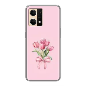 Чехол с розовым рисунком для Oppo Reno7 4G (Букет цветов)