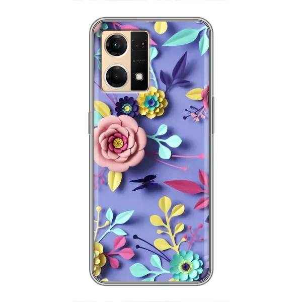 Чехол с принтом «Цветочный дизайн» для OPPO Reno7 4G