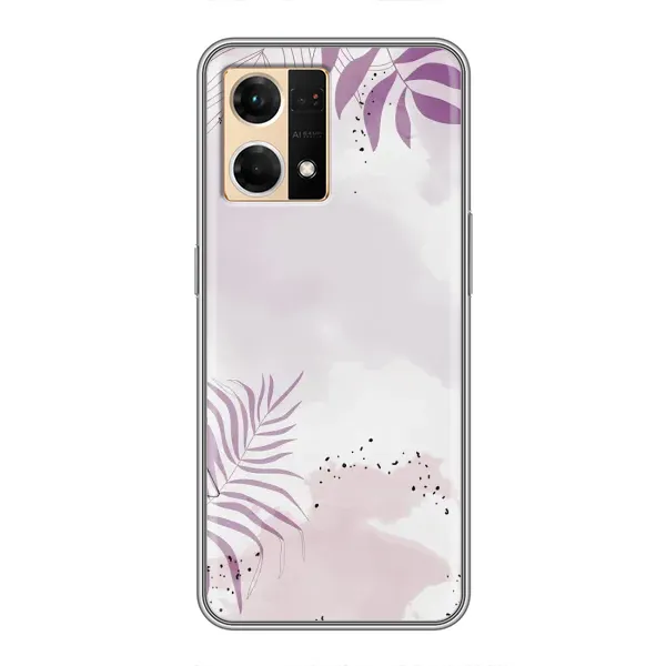 Чехол с принтом «Фиолетовые листья» для OPPO Reno7 4G
