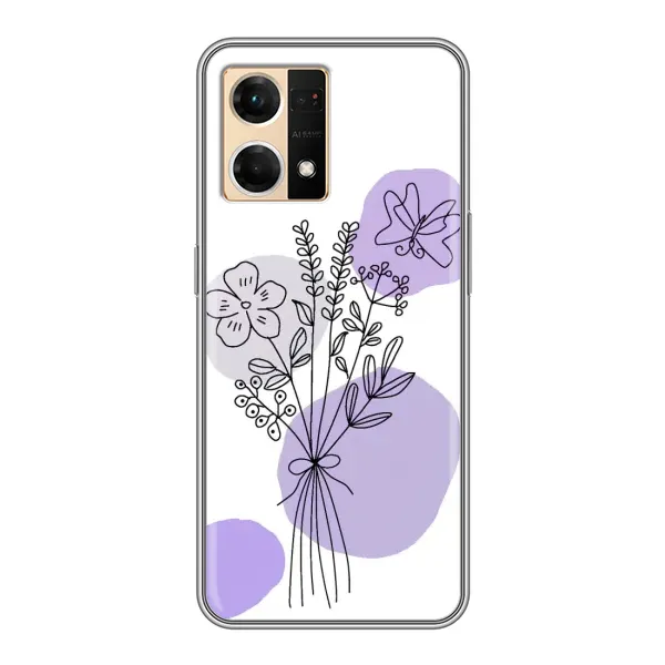 Чехол с принтом «Букет фиолетовая абстракция» для OPPO Reno7 4G