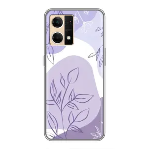 Силконовий чохол з принтом в квітах на Oppo Reno7 4G (Фіолетове листя абстракція)