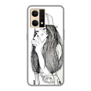 Чехол с печатью для Oppo Reno7 4G - (Мода) (AlphaPrint) (Фото девочки)