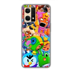 Чехлы Brawl Stars для Oppo Reno7 4G (AlphaPrint) (Герои Бравл Старс)