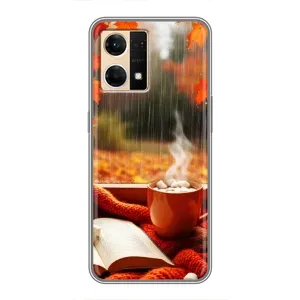 Чохол з унікальним дизайном 'Осінь з кавою' для Oppo Reno7 4G (Кава і дощ)