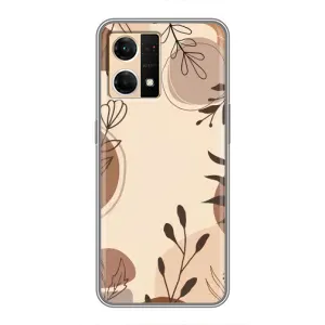 Чохол з квітковим принтом на OPPO Reno7 4G (Коричневі квіти)