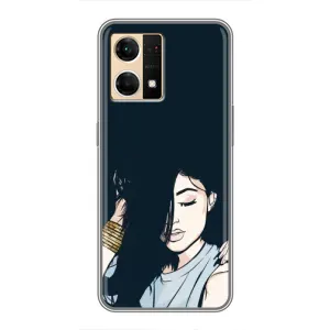Чехол с печатью для Oppo Reno7 4G - (Мода) (AlphaPrint) (Красивая девочка)