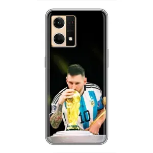 Чехлы для Oppo Reno7 4G (Leo чемпион) (AlphaPrint) (Кубок Месси)