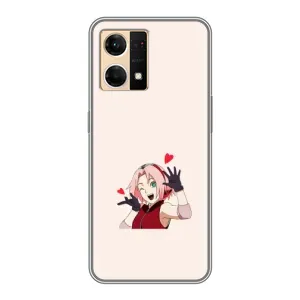 Чехлы Персонажи Аниме Наруто для Oppo Reno7 4G (AlphaPrint) (Лайк Сакура)