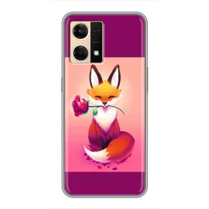 Чехлы с картинкой Лисички для Oppo Reno7 4G (VPrint) (Лисичка с розочкой)