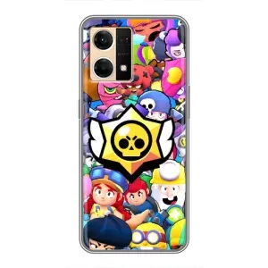 Чехол для Oppo Reno7 4G Бравл Старс (VPrint) (Лого Brawl Stars)