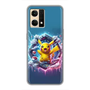 Чехол с Пикачу на Oppo Reno7 4G (Лого Пикачу)