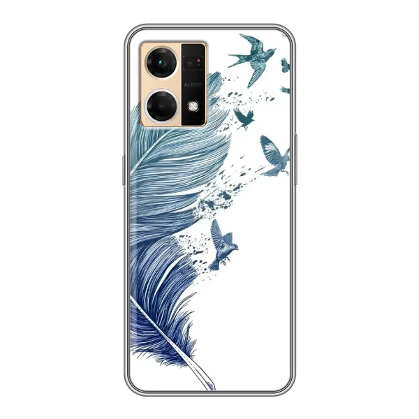 Чохол з принтом «Перо» для OPPO Reno7 4G