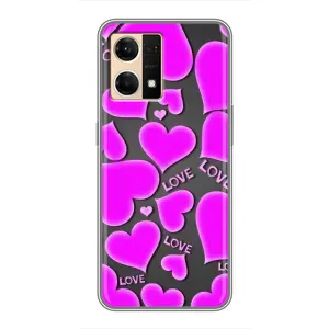 Чехлы для любимой на ОППО Рено7 4G (VPrint) (Pink hearts)