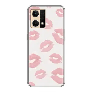 Чехол с розовым рисунком для Oppo Reno7 4G (Розовые губы)