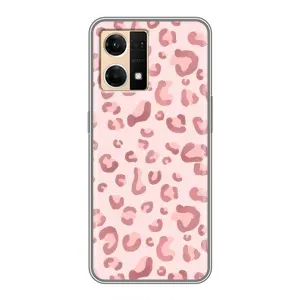 Чехол с розовым рисунком для Oppo Reno7 4G (Розовый леопард)