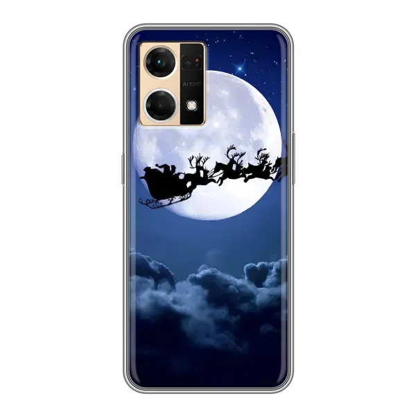 Чехол с принтом «Санта - луна» для OPPO Reno7 4G Чехол с принтом «Санта - луна» для OPPO Reno7 4G