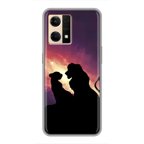 Чехол с принтом «Силуэт Симба и Налу» для OPPO Reno7 4G Чехол с принтом «Силуэт Симба и Налу» для OPPO Reno7 4G
