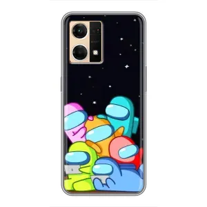 Чехол Амонг Ас для Oppo Reno7 4G (AlphaPrint) (Скины в космосе)