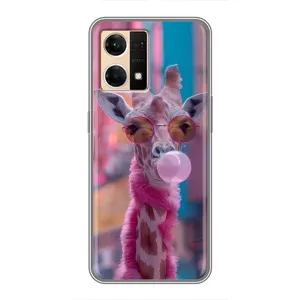 Чохол з принтом стильні тварини для OPPO Reno7 4G (Стильна жирафа)