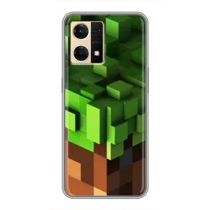 Чехол Майнкрафт на Oppo Reno7 4G (AlphaPrint) Minecraft (текстура Майнкрафт)