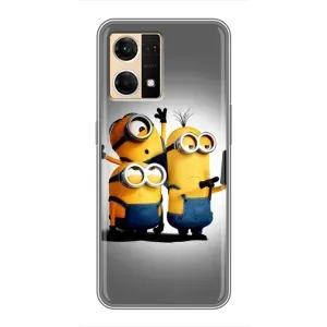 Чехол для Ребёнка на ОППО Рено7 4G (VPrint) (Три миньона)