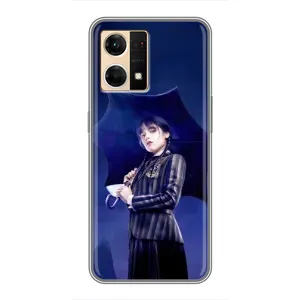 Чохли Венсдей на Oppo Reno7 4G Уенсдей (AlphaPrint) (Венздей з парасолькою)