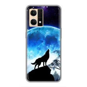 Защитные чехлы для ОППО Рено7 4G (AlphaPrint) (ХИТ продаж) ВОЛК (Волк на луну)