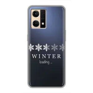 Зимние Чехлы для ОППО Рено7 4G - прозрачный фон (Winter loading)