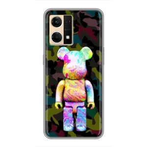 Чехлы для Oppo Reno7 4G - Bearbrick Louis Vuitton (PREMIUMPrint) (Яркий Bearbrick)