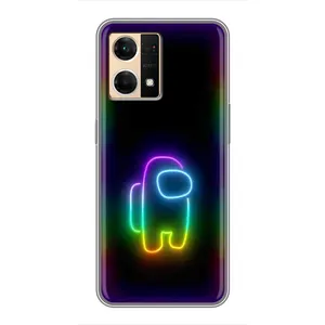 Чехол Амонг Ас для Oppo Reno7 4G (AlphaPrint) (Яркий скин)