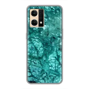 Мраморный чехол на Oppo Reno7 4G (VPrint) (Зеленый мрамор)