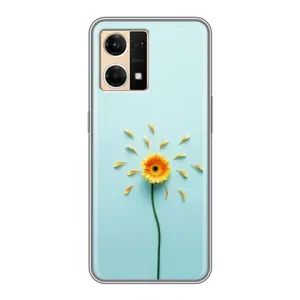 Чехлы с Цветами для Oppo Reno7 4G (VPrint) (Желтый цветок)