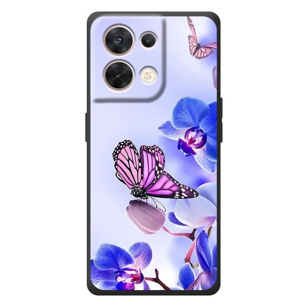 Чехол с принтом «Бабочка на цветочке» для OPPO Reno 8 5G