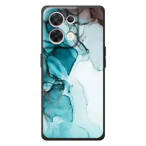 Чохол для ОППО Рено 8 5G - з принтом (Дизайнерські) (AlphaPrint) (Бірюзовий мрамор)