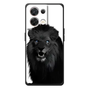 Чохли з картинкою животних OPPO Reno 8 5G (Чорний ЛЕВ)
